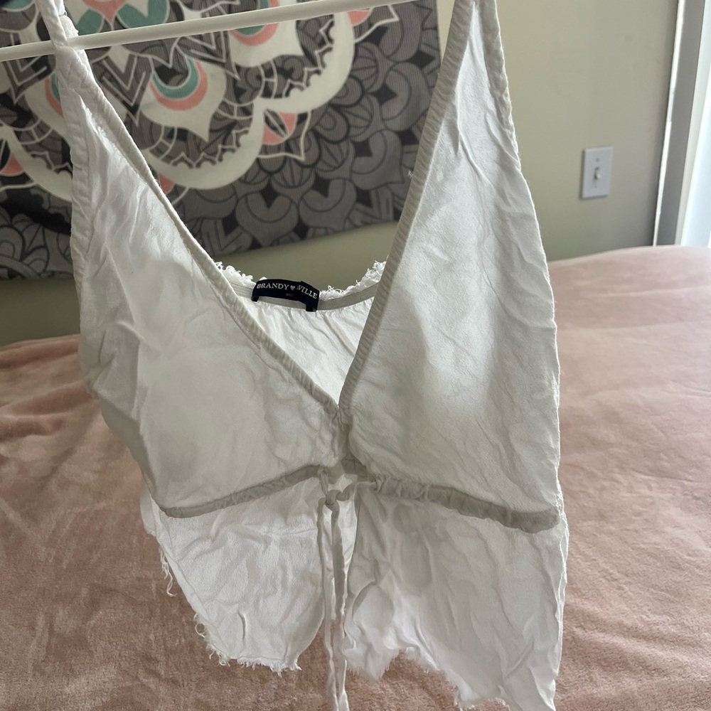 Brandy Melville Cream Camisole with Tie Front - Picture 3 of 4